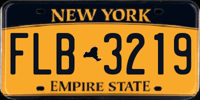 NY license plate FLB3219