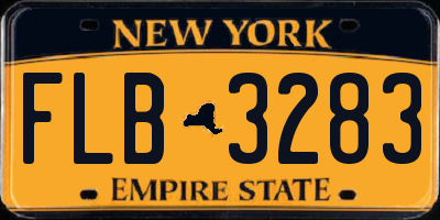 NY license plate FLB3283