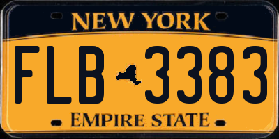 NY license plate FLB3383
