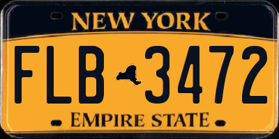 NY license plate FLB3472