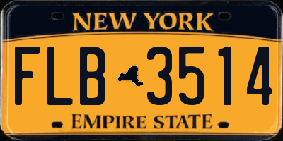 NY license plate FLB3514