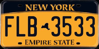NY license plate FLB3533