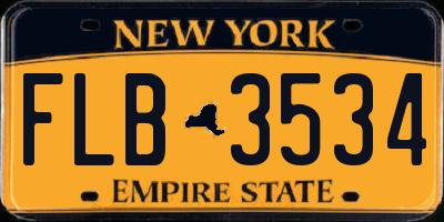 NY license plate FLB3534
