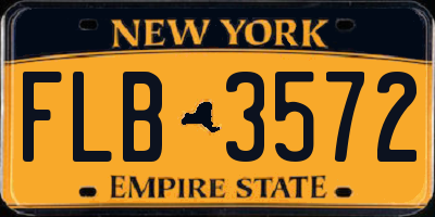 NY license plate FLB3572