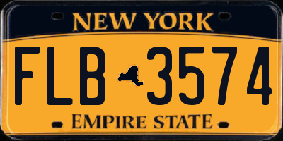 NY license plate FLB3574