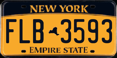 NY license plate FLB3593