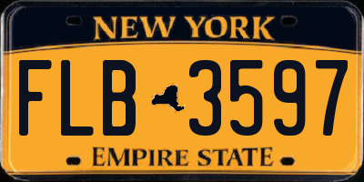 NY license plate FLB3597