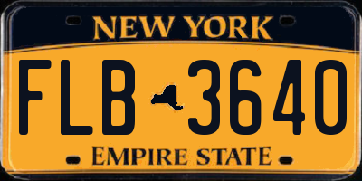 NY license plate FLB3640