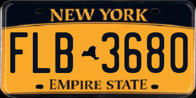 NY license plate FLB3680