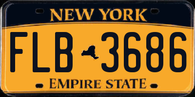 NY license plate FLB3686