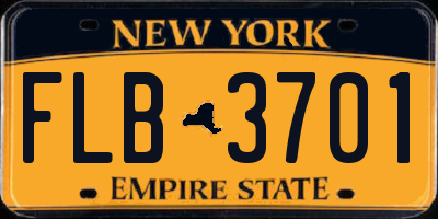 NY license plate FLB3701