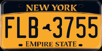 NY license plate FLB3755