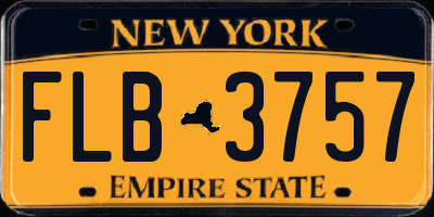 NY license plate FLB3757