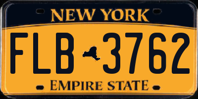 NY license plate FLB3762