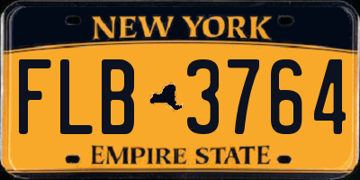 NY license plate FLB3764