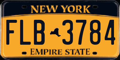 NY license plate FLB3784