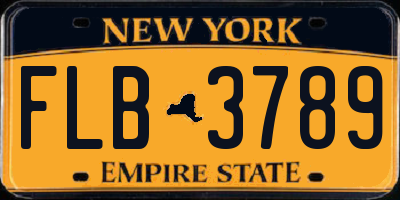 NY license plate FLB3789