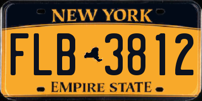 NY license plate FLB3812