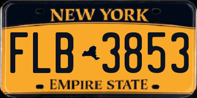 NY license plate FLB3853