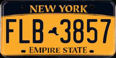 NY license plate FLB3857