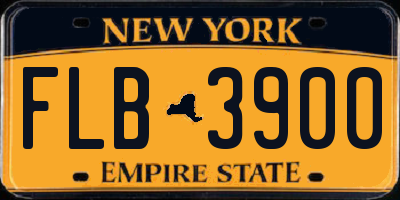 NY license plate FLB3900