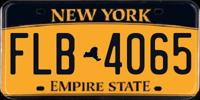 NY license plate FLB4065
