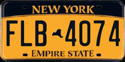 NY license plate FLB4074