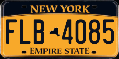 NY license plate FLB4085
