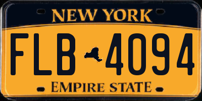 NY license plate FLB4094