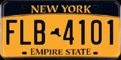 NY license plate FLB4101