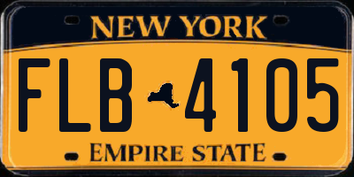 NY license plate FLB4105