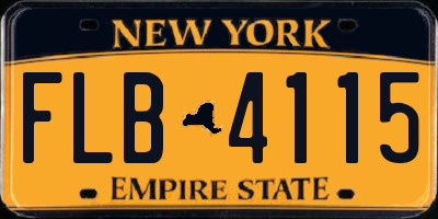 NY license plate FLB4115