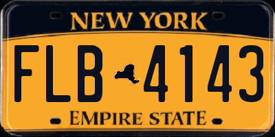 NY license plate FLB4143