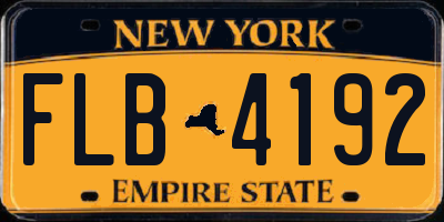 NY license plate FLB4192