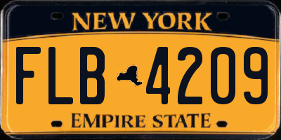NY license plate FLB4209