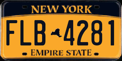 NY license plate FLB4281