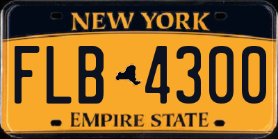 NY license plate FLB4300