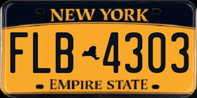 NY license plate FLB4303