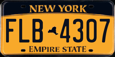 NY license plate FLB4307