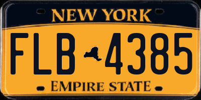 NY license plate FLB4385