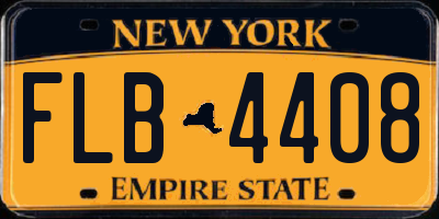 NY license plate FLB4408