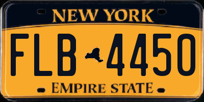 NY license plate FLB4450