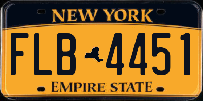 NY license plate FLB4451