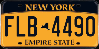 NY license plate FLB4490
