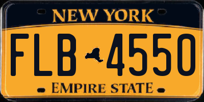 NY license plate FLB4550