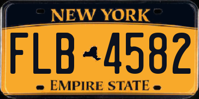NY license plate FLB4582