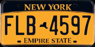NY license plate FLB4597