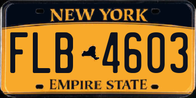 NY license plate FLB4603