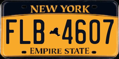 NY license plate FLB4607