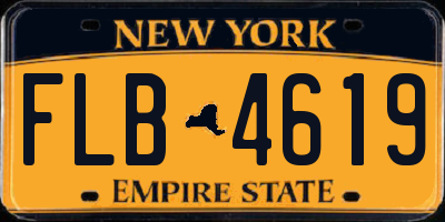 NY license plate FLB4619
